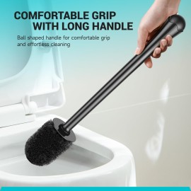 Toilet Brush and Holder with Long Handle, Plastic Holder Easy to Hide, Drip-Proof, Easy to Assemble, Deep Cleaning Toilet Brush and Holder with Long Handle, Plastic Holder Easy to Hide, Drip-Proof, Easy to Assemble, Deep Cleaning