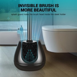 Toilet Brush and Holder with Long Handle, Plastic Holder Easy to Hide, Drip-Proof, Easy to Assemble, Deep Cleaning Toilet Brush and Holder with Long Handle, Plastic Holder Easy to Hide, Drip-Proof, Easy to Assemble, Deep Cleaning