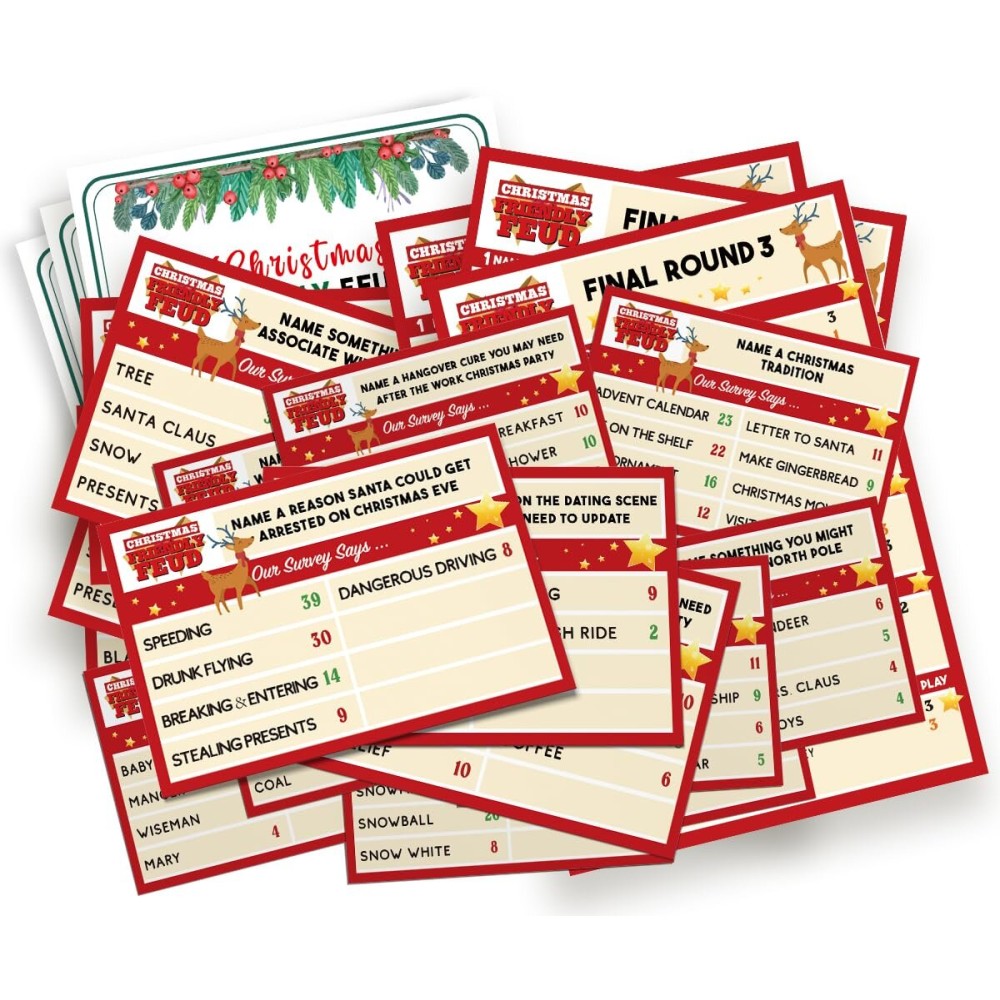 Christmas Friendly Feud Game, Family Feud Game, Family Game Night, Trivia Quiz, Christmas Trivia Game, Games for Family, Office, Class, Group, Fun Feud for Family -SC01 Christmas Friendly Feud Game, Family Feud Game, Family Game Night, Trivia Quiz, Christmas Trivia Game, Games for Family, Office, Class, Group, Fun Feud for Family -SC01