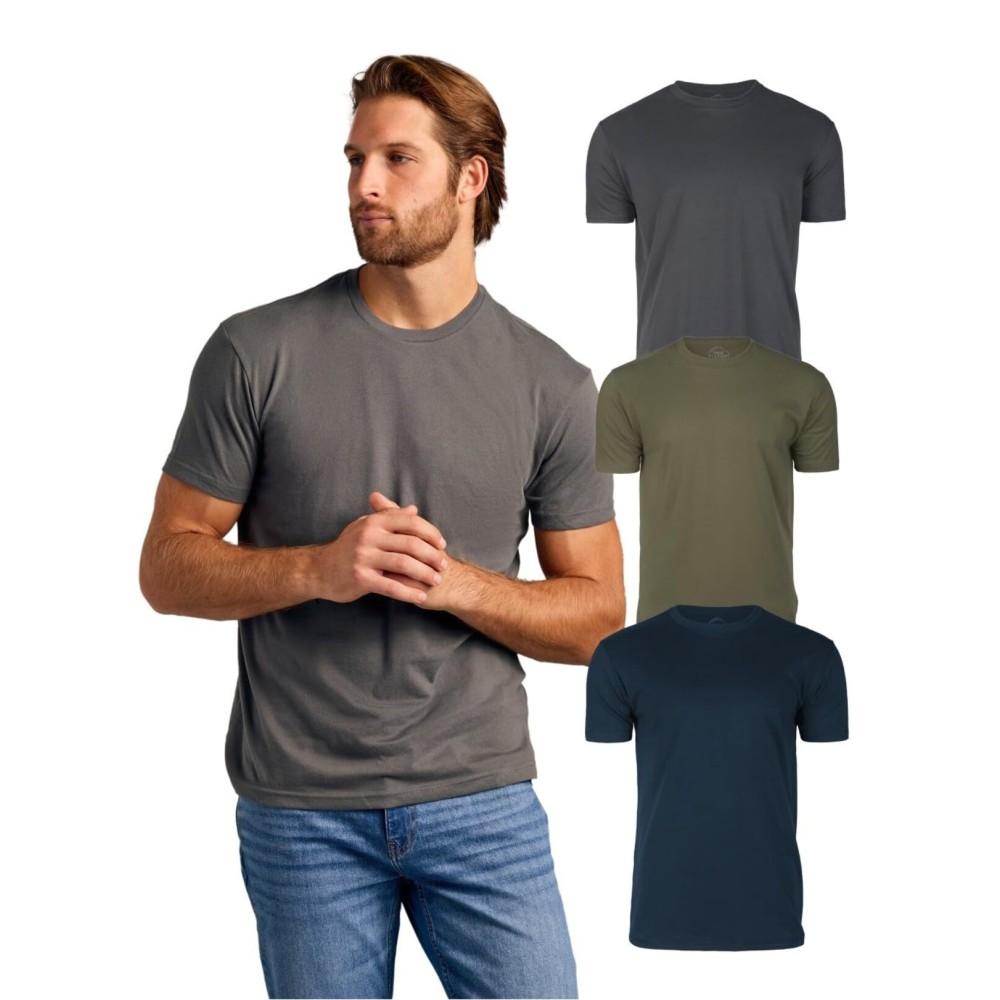 True Classic Mens T-Shirts - Short Sleeve Crew Neck Plain Novelty T Shirt for Men, Pack of 3, Variety, XXL