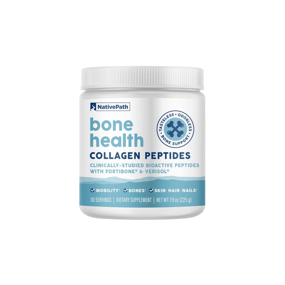 NativePath Bone Health Collagen Peptides, Type 1 & 3, with Fortibone and Verisol, 7.9 Ounce, 30 Servings NativePath Bone Health Collagen Peptides, Type 1 & 3, with Fortibone and Verisol, 7.9 Ounce, 30 Servings