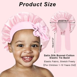 3 Pcs Kids Silk Bonnet for Sleeping - Baby Hair Bonnet for Sleep,Kids Satin Bonnets for Girls with Adjustable Wide Elastic Band,Sleeping Cap for Teens Toddler Child Curly Hair(Pink+Purple+Yellow) 3 Pcs Kids Silk Bonnet for Sleeping - Baby Hair Bonnet for Sleep,Kids Satin Bonnets for Girls with Adjustable Wide Elastic Band,Sleeping Cap for Teens Toddler Child Curly Hair(Pink+Purple+Yellow)