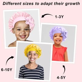 3 Pcs Kids Silk Bonnet for Sleeping - Baby Hair Bonnet for Sleep,Kids Satin Bonnets for Girls with Adjustable Wide Elastic Band,Sleeping Cap for Teens Toddler Child Curly Hair(Pink+Purple+Yellow) 3 Pcs Kids Silk Bonnet for Sleeping - Baby Hair Bonnet for Sleep,Kids Satin Bonnets for Girls with Adjustable Wide Elastic Band,Sleeping Cap for Teens Toddler Child Curly Hair(Pink+Purple+Yellow)
