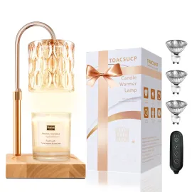 TOACSUCP Candle Warmer Lamp with 3 Bulbs, Adjustable Height Dimmable Candle Warmer with Timer, Candle Lamp with Charming Gift Box Ribbon, Mothers Day Birthday Gifts for Women Mom TOACSUCP Candle Warmer Lamp with 3 Bulbs, Adjustable Height Dimmable Candle Warmer with Timer, Candle Lamp with Charming Gift Box Ribbon, Mothers Day Birthday Gifts for Women Mom