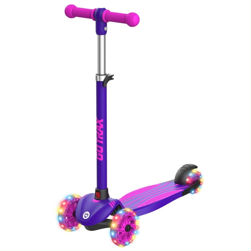 Gotrax KS1 Kids Kick Scooter, LED Lighted Wheels and 3 Adjustable Height Handlebars, Lean-to-Steer & Widen Anti-Slip Deck, 3 Wheel Scooter for Boys & Girls Ages 2-8 and up to 100 Lbs Gotrax KS1 Kids Kick Scooter, LED Lighted Wheels and 3 Adjustable Height Handlebars, Lean-to-Steer & Widen Anti-Slip Deck, 3 Wheel Scooter for Boys & Girls Ages 2-8 and up to 100 Lbs