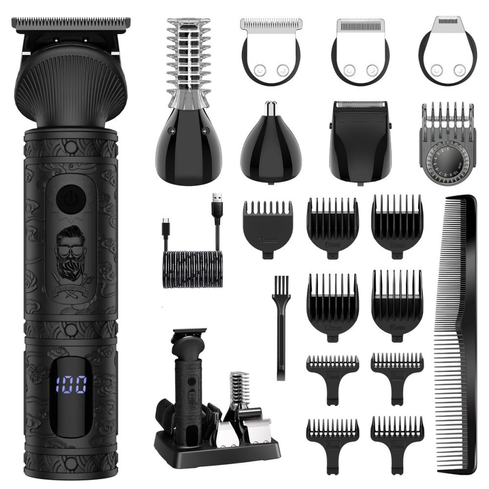 Scttomon Beard Trimmer for Men Professional Mens Beard Grooming Kit T-Blade Trimmer Electric Shaver Razor Nose Body Trimmer Hair Cutting Kit Cordless 7 in 1 Black Scttomon Beard Trimmer for Men Professional Mens Beard Grooming Kit T-Blade Trimmer Electric Shaver Razor Nose Body Trimmer Hair Cutting Kit Cordless 7 in 1 Black