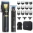 GLAKER Hair Clippers for Men Professional, Cordless Clippers for Hair Cutting, Mens Hair Clippers and Trimmer Kit for Barber with LED Display 15 Guide Combs