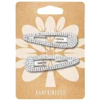 KANPRINCESS Hair Clip, 2Pcs 2.4Inch Rhinestone, Silver, Hair Barrettes for Women Girls Bridal, Wedding, Party, Prom