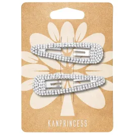 KANPRINCESS Hair Clip, 2Pcs 2.4Inch Rhinestone, Silver, Hair Barrettes for Women Girls Bridal, Wedding, Party, Prom