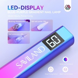 SAVILAND U V Light for Nails - Handheld U V Lamp for Gel Nails LED Nail Lamp Portable Mini Nail Dryer for Curing Gel Polish Glue USB Nail Art for Home DIY Manicure (12W) SAVILAND U V Light for Nails - Handheld U V Lamp for Gel Nails LED Nail Lamp Portable Mini Nail Dryer for Curing Gel Polish Glue USB Nail Art for Home DIY Manicure (12W)