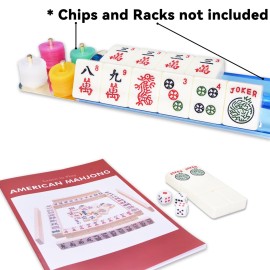 drizzle 1.2in Mahjong Set - 166 Medium Size Tiles with Instructions - American Table Game with Panda Bag - Home Family Dorm Party for Leisure Time - Mah Jong  drizzle 1.2in Mahjong Set - 166 Medium Size Tiles with Instructions - American Table Game with Panda Bag - Home Family Dorm Party for Leisure Time - Mah Jong