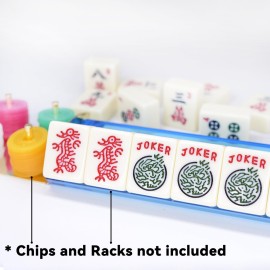 drizzle 1.2in Mahjong Set - 166 Medium Size Tiles with Instructions - American Table Game with Panda Bag - Home Family Dorm Party for Leisure Time - Mah Jong  drizzle 1.2in Mahjong Set - 166 Medium Size Tiles with Instructions - American Table Game with Panda Bag - Home Family Dorm Party for Leisure Time - Mah Jong