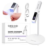 SAVILAND LED U V Light with Magnetic Stand & LCD Screen Portable Nail Lamp Kit Handsfree 2-Timer Modes Portable Mini Nail Dryer Stand for Gel Nails USB Rechargeable and Cordless for Home DIY Manicure