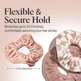 Kitsch Ultra Soft Microfiber Large Hair Ties for Women - Towel Scrunchies for Wet Hair, 2 Count - Terracotta Checker Kitsch Ultra Soft Microfiber Large Hair Ties for Women - Towel Scrunchies for Wet Hair, 2 Count - Terracotta Checker