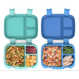 Bentgo Fresh (Blue/Green 2 PACK) - New & Improved Leak-Proof, Versatile 4-Compartment Bento-Style Lunch Box
