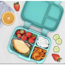 Bentgo Fresh (Blue/Green 2 PACK) - New & Improved Leak-Proof, Versatile 4-Compartment Bento-Style Lunch Box