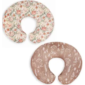 Little Jump Western Wild Flowers Nursing Pillow Cover Slipcover for Breastfeeding Pillows, Soft and Comfortable Safely Fits On Standard Infant Nursing Pillows (2 Pack Vintage Floral)