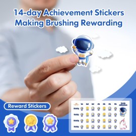 Kids Electric Toothbrush Rechargeable Age 3-5-6-12-18 Year Old, Sonic Toothbrush Kids with Timer 3 Modes 4 Vibrating Heads Habit Stickers Tooth Brush for Girls Boys and Childrens (Astronaut Black) Kids Electric Toothbrush Rechargeable Age 3-5-6-12-18 Year Old, Sonic Toothbrush Kids with Timer 3 Modes 4 Vibrating Heads Habit Stickers Tooth Brush for Girls Boys and Childrens (Astronaut Black)