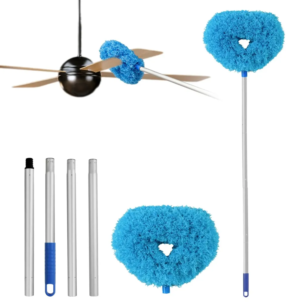 Ceiling Fan Cleaner Duster Reusable Microfiber Ceiling Fan Blade Cleaner Removable Duster with Extension Pole Adjusts 13 to 49.7 Inch for Cleaning Walls Bookshelves Furniture Door Window Top (Blue) Ceiling Fan Cleaner Duster Reusable Microfiber Ceiling Fan Blade Cleaner Removable Duster with Extension Pole Adjusts 13 to 49.7 Inch for Cleaning Walls Bookshelves Furniture Door Window Top (Blue)