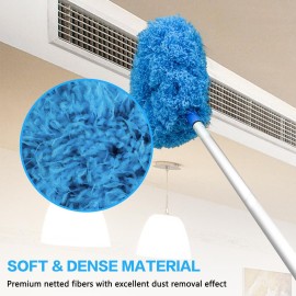 Ceiling Fan Cleaner Duster Reusable Microfiber Ceiling Fan Blade Cleaner Removable Duster with Extension Pole Adjusts 13 to 49.7 Inch for Cleaning Walls Bookshelves Furniture Door Window Top (Blue) Ceiling Fan Cleaner Duster Reusable Microfiber Ceiling Fan Blade Cleaner Removable Duster with Extension Pole Adjusts 13 to 49.7 Inch for Cleaning Walls Bookshelves Furniture Door Window Top (Blue)