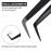 Ms.Queen Lash Tweezers for Eyelash Extensions, Diamond Grip 90 Degree Fiber Tip Volume Lash Extension Tweezers,Black