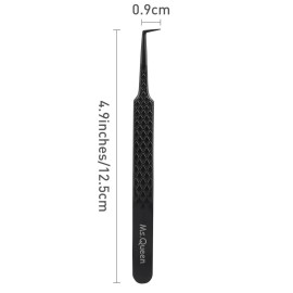 Ms.Queen Lash Tweezers for Eyelash Extensions, Diamond Grip 90 Degree Fiber Tip Volume Lash Extension Tweezers,Black Ms.Queen Lash Tweezers for Eyelash Extensions, Diamond Grip 90 Degree Fiber Tip Volume Lash Extension Tweezers,Black