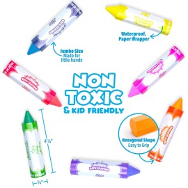 Tub Works Smooth Jumbo Bath Crayons Bath Toy | Nontoxic, Washable Bath Crayons for Toddlers & Kids | Unique Formula Draws Smoothly & Vividly on Wet & Dry Tub Walls | Large, Easy-Grip Bathtub Crayons Tub Works Smooth Jumbo Bath Crayons Bath Toy | Nontoxic, Washable Bath Crayons for Toddlers & Kids | Unique Formula Draws Smoothly & Vividly on Wet & Dry Tub Walls | Large, Easy-Grip Bathtub Crayons