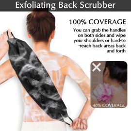 Anezus Exfoliating Back Scrubber Bath Gloves Set, Exfoliating Shower Towel with Shower Gloves for Body Scrub, Back Cleaner Wash Gloves to Remove Dead Skin (Black) Anezus Exfoliating Back Scrubber Bath Gloves Set, Exfoliating Shower Towel with Shower Gloves for Body Scrub, Back Cleaner Wash Gloves to Remove Dead Skin (Black)