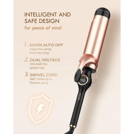 Curling Iron 2 Inch, Large Barrel Curling Wand for Hair, Ceramic Long Barrel Hair Curling Iron Dual Voltage Curling Iron 2 Inch, Large Barrel Curling Wand for Hair, Ceramic Long Barrel Hair Curling Iron Dual Voltage