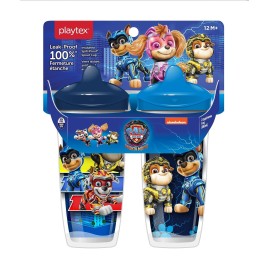Playtex Baby Sipsters Stage 3 PAW Patrol Spout Cups, Spill-Proof, Leak-Proof, Break-Proof - Red & Blue, 9 Oz, 2 Count