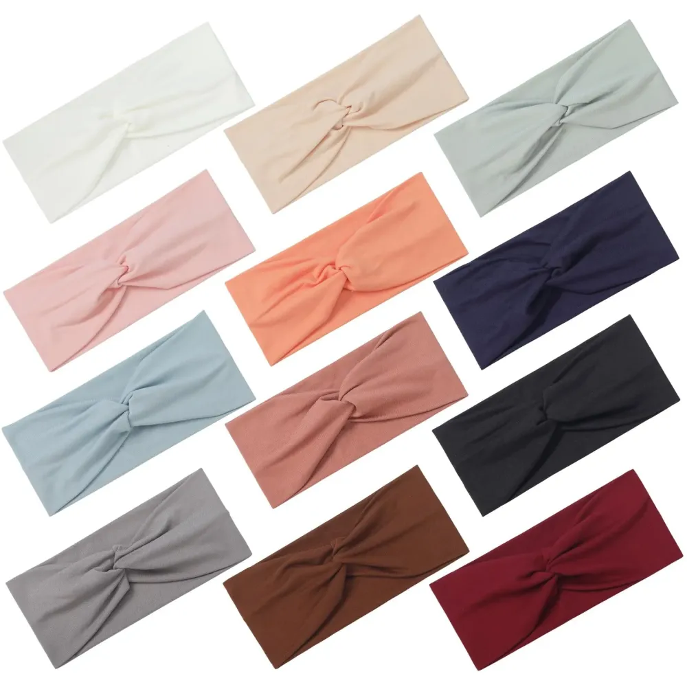 12 Pcs Stretchy Headbands for Women, Absorbed Sport Headband Soft Twist Knotted Headbands for Daily Life Yoga 12 Pcs Stretchy Headbands for Women, Absorbed Sport Headband Soft Twist Knotted Headbands for Daily Life Yoga