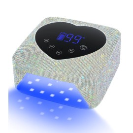 UV Light for Nails, HUGMAPLE Cordless UV Nail Lamp for Gel Nails 72W, Rechargeable Diamond LED Nail Dryer with 5 Timer Setting,Touch Control & Auto Sensor, Fast Nail Light Curing Lamp for Salon & Home