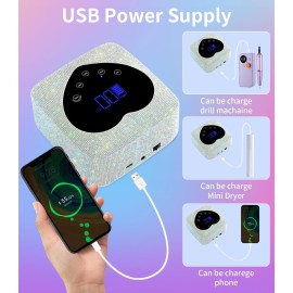 UV Light for Nails, HUGMAPLE Cordless UV Nail Lamp for Gel Nails 72W, Rechargeable Diamond LED Nail Dryer with 5 Timer Setting,Touch Control & Auto Sensor, Fast Nail Light Curing Lamp for Salon & Home UV Light for Nails, HUGMAPLE Cordless UV Nail Lamp for Gel Nails 72W, Rechargeable Diamond LED Nail Dryer with 5 Timer Setting,Touch Control & Auto Sensor, Fast Nail Light Curing Lamp for Salon & Home