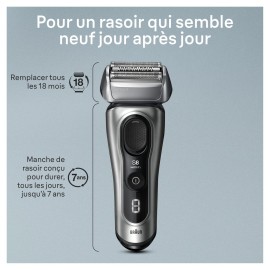 Braun Series 8 Electric Razor for Men, with 4+1 Shaving Elements & Precision Long Hair Trimmer, Close & Gentle Even on Dense Beards, Wet & Dry Electric Razor with 60min Runtime, 8517s Galvano Silver Braun Series 8 Electric Razor for Men, with 4+1 Shaving Elements & Precision Long Hair Trimmer, Close & Gentle Even on Dense Beards, Wet & Dry Electric Razor with 60min Runtime, 8517s Galvano Silver