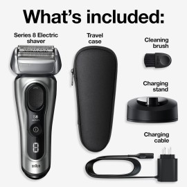 Braun Series 8 Electric Razor for Men, with 4+1 Shaving Elements & Precision Long Hair Trimmer, Close & Gentle Even on Dense Beards, Wet & Dry Electric Razor with 60min Runtime, 8517s Galvano Silver Braun Series 8 Electric Razor for Men, with 4+1 Shaving Elements & Precision Long Hair Trimmer, Close & Gentle Even on Dense Beards, Wet & Dry Electric Razor with 60min Runtime, 8517s Galvano Silver