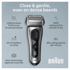 Braun Series 8 Electric Razor for Men, with 4+1 Shaving Elements & Precision Long Hair Trimmer, Close & Gentle Even on Dense Beards, Wet & Dry Electric Razor with 60min Runtime, 8517s Galvano Silver Braun Series 8 Electric Razor for Men, with 4+1 Shaving Elements & Precision Long Hair Trimmer, Close & Gentle Even on Dense Beards, Wet & Dry Electric Razor with 60min Runtime, 8517s Galvano Silver
