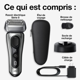 Braun Series 8 Electric Razor for Men, with 4+1 Shaving Elements & Precision Long Hair Trimmer, Close & Gentle Even on Dense Beards, Wet & Dry Electric Razor with 60min Runtime, 8517s Galvano Silver Braun Series 8 Electric Razor for Men, with 4+1 Shaving Elements & Precision Long Hair Trimmer, Close & Gentle Even on Dense Beards, Wet & Dry Electric Razor with 60min Runtime, 8517s Galvano Silver