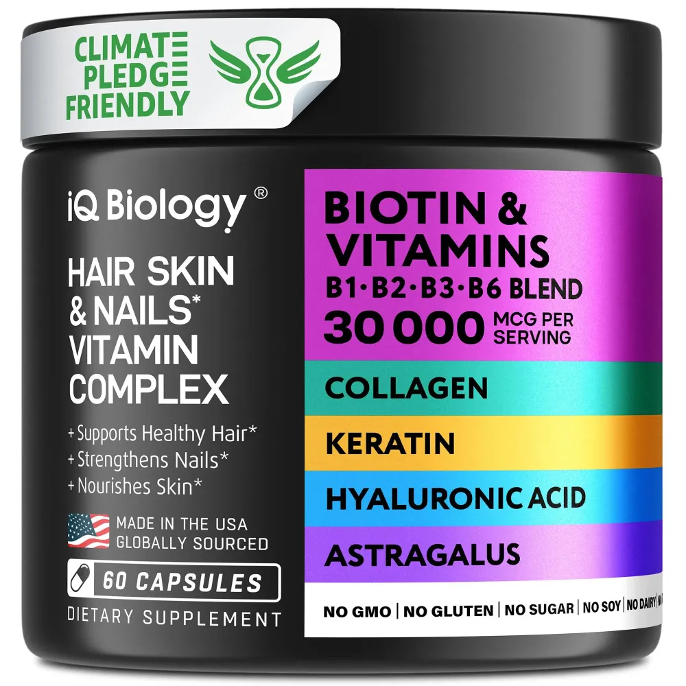 Biotin 10,000 mcg Supplement for Hair Growth with Collagen & Keratin for Hair Loss & Thinning Hair - Hair Skin and Nails Vitamins for Women & Men - Healthy Regrowth, Skin Glow & Nail Repair - 60 Caps Biotin 10,000 mcg Supplement for Hair Growth with Collagen & Keratin for Hair Loss & Thinning Hair - Hair Skin and Nails Vitamins for Women & Men - Healthy Regrowth, Skin Glow & Nail Repair - 60 Caps