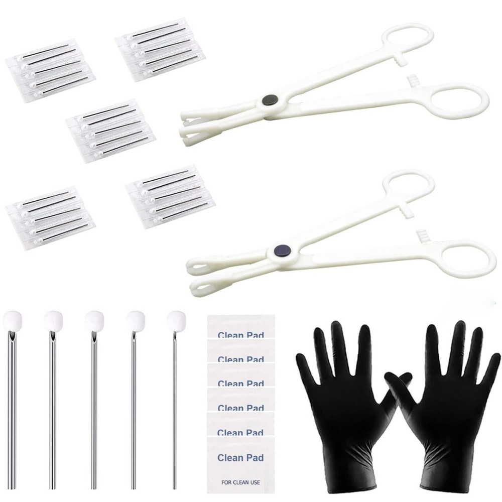 Lyuxzad Piercing Kit 35PCS Professional Piercing Kit Includeds 25PCS Mixed 12G 14G 16G 18G 20G Ear Nose Piercing Needles 2PCS Piercing Clamps 6Pcs Clean Tools 2 Gloves for Ear Nose Piercing Kit Lyuxzad Piercing Kit 35PCS Professional Piercing Kit Includeds 25PCS Mixed 12G 14G 16G 18G 20G Ear Nose Piercing Needles 2PCS Piercing Clamps 6Pcs Clean Tools 2 Gloves for Ear Nose Piercing Kit