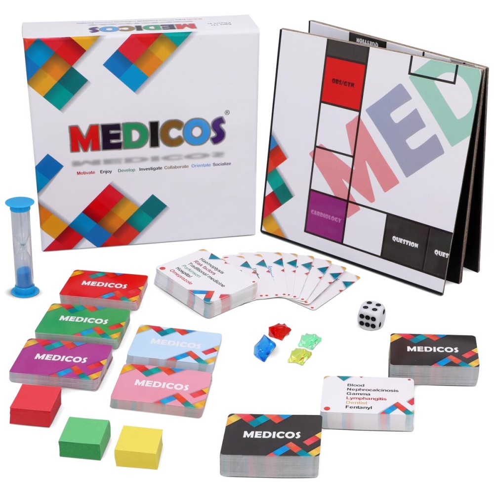 Medicos Medical Terminology Board Game - 364 Flashcards Covering 2000+ Terms | Fun & Educational Game for Medical Students, Nurses, Doctors | Ages 13+, 3+ Players Medicos Medical Terminology Board Game - 364 Flashcards Covering 2000+ Terms | Fun & Educational Game for Medical Students, Nurses, Doctors | Ages 13+, 3+ Players