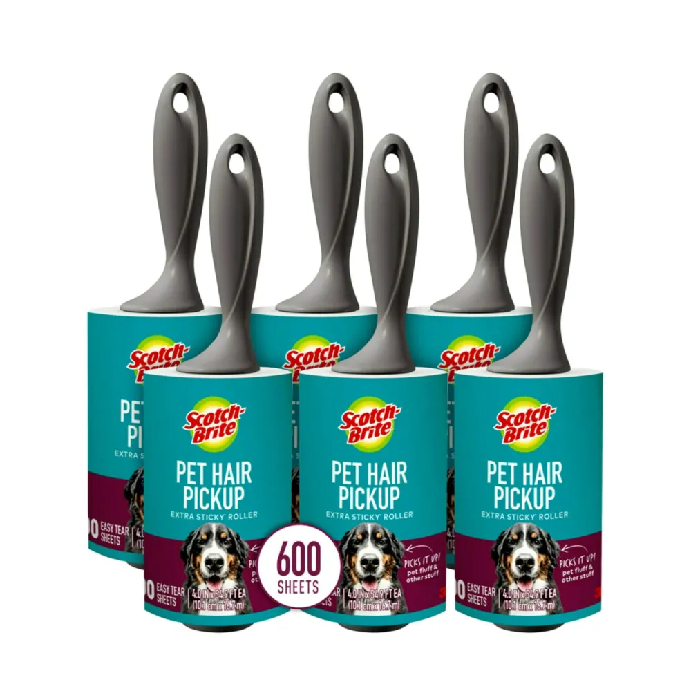 Scotch-Brite Pet Extra Sticky Hair Lint Roller 6 Rollers 600 Sheets Scotch-Brite Pet Extra Sticky Hair Lint Roller 6 Rollers 600 Sheets