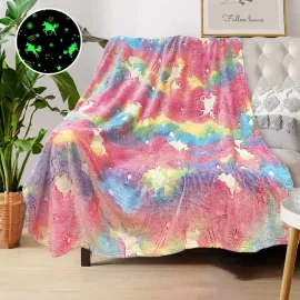 COMFAR Unicorn Blanket Girls,Glow in The Dark Blankets Girls Kids Blankets Girls,Personalized Blankets Girls/Baby/Toddler,Unicorns Gifts Girls Age 1-12,Soft Fleece Blanket 40\'\'x50\'\'