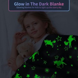 COMFAR Unicorn Blanket Girls,Glow in The Dark Blankets Girls Kids Blankets Girls,Personalized Blankets Girls/Baby/Toddler,Unicorns Gifts Girls Age 1-12,Soft Fleece Blanket 40\'\'x50\'\' COMFAR Unicorn Blanket Girls,Glow in The Dark Blankets Girls Kids Blankets Girls,Personalized Blankets Girls/Baby/Toddler,Unicorns Gifts Girls Age 1-12,Soft Fleece Blanket 40\'\'x50\'\'