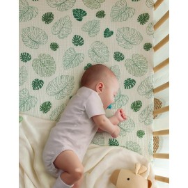 Blissful Diary Muslin Crib Sheets for Girl Boy, Boho Neutral Soft Cotton Baby Sheet for 52\'\'x28\'\' Standard Crib Mattress, 2 Pack(Monstera&Dark Green) Blissful Diary Muslin Crib Sheets for Girl Boy, Boho Neutral Soft Cotton Baby Sheet for 52\'\'x28\'\' Standard Crib Mattress, 2 Pack(Monstera&Dark Green)