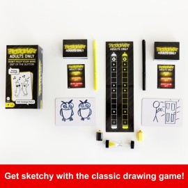 Mattel Games Pictionary Adults Only Party Game for Adults, Drawing Game with Silly Sketches & NSFW Clue Cards, Boards, Markers & Sand Timer