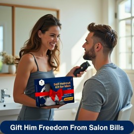 247 Groomed Self Haircut Kit for Men | 2Pcs SelfCut Guide for Men: Neckline Shaving Template & Fade Guide | Adjustable Size Hair Fade Tool & Stable Neck Line Up Tool | Hair Cut for Kids & Seniors