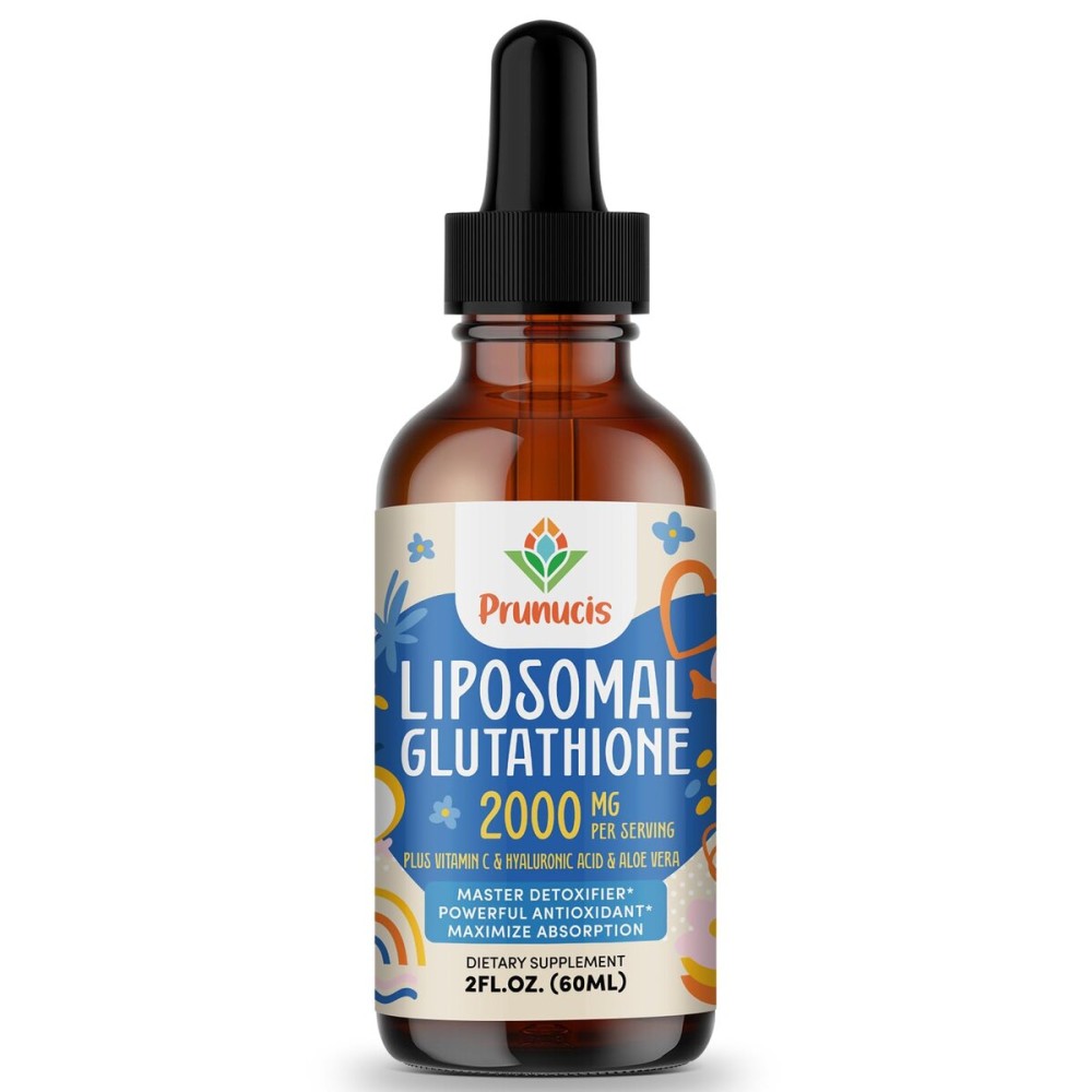 Prunucis 2000MG Liposomal Glutathione Liquid, 98% Absorption, Glutathione Liquid Supplement, Active Form L- Glutathione, Powerful Antioxidant Complex for Immune System, Aging Defense, Detox, 2 FL.OZ Prunucis 2000MG Liposomal Glutathione Liquid, 98% Absorption, Glutathione Liquid Supplement, Active Form L- Glutathione, Powerful Antioxidant Complex for Immune System, Aging Defense, Detox, 2 FL.OZ