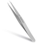 ZERNBER Pointed Tweezers for women Facial hair, NO Gaps Precision Tweezers for Eyebrows, Chin Hair?Ingrown Hair, Splinters, Glass Removal?Silver?