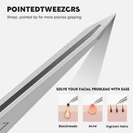 ZERNBER Pointed Tweezers for women Facial hair, NO Gaps Precision Tweezers for Eyebrows, Chin Hair?Ingrown Hair, Splinters, Glass Removal?Silver? ZERNBER Pointed Tweezers for women Facial hair, NO Gaps Precision Tweezers for Eyebrows, Chin Hair?Ingrown Hair, Splinters, Glass Removal?Silver?