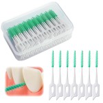 Ndzefan 160PCS Portable Soft Silica Gel Toothpick Dental Floss Picks Original Suitable for Oral Care of Adults and Children, Toothpick Brushes Teeth Cleaning Tool (Green)